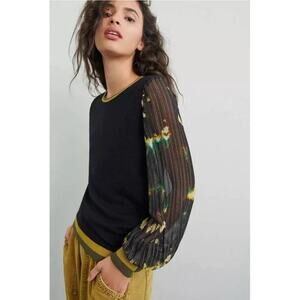 Anthropologie Bl-nk Nela Pullover Black Sweater Size S NWT